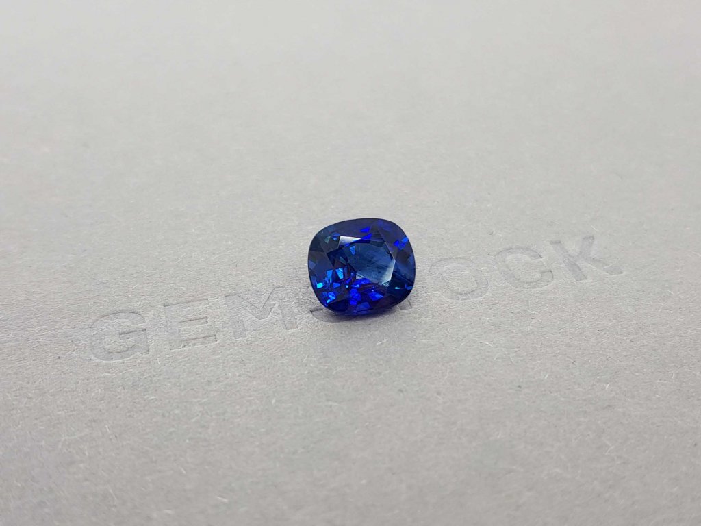 Cushion cut intense blue sapphire 4.40 ct, Sri Lanka, ICA Image №3
