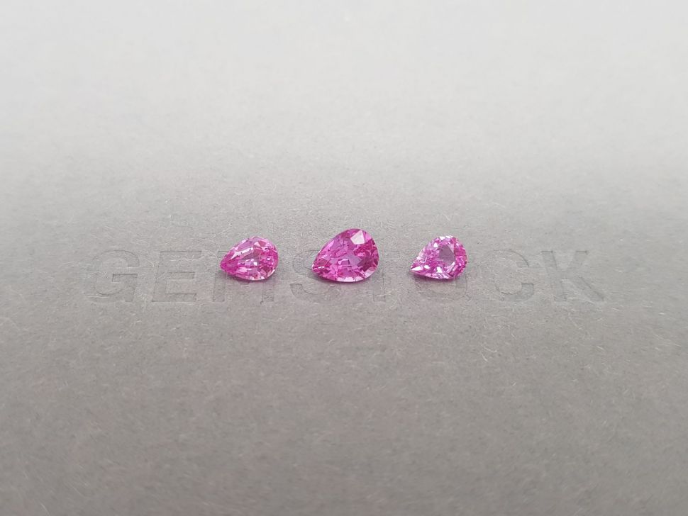 Set of unheated pear cut pink sapphires from Madagascar 2.05 ct Image №1