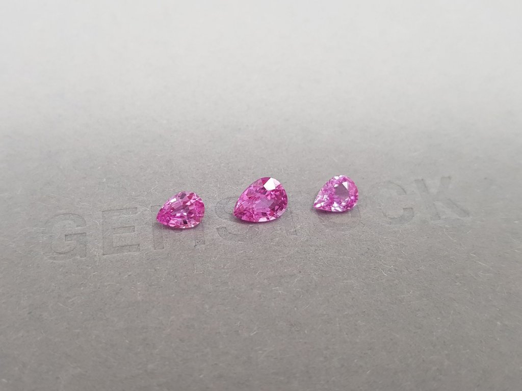 Set of unheated pear cut pink sapphires from Madagascar 2.05 ct Image №2
