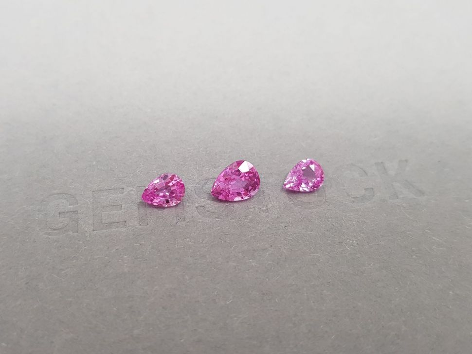 Set of unheated pear cut pink sapphires from Madagascar 2.05 ct Image №2