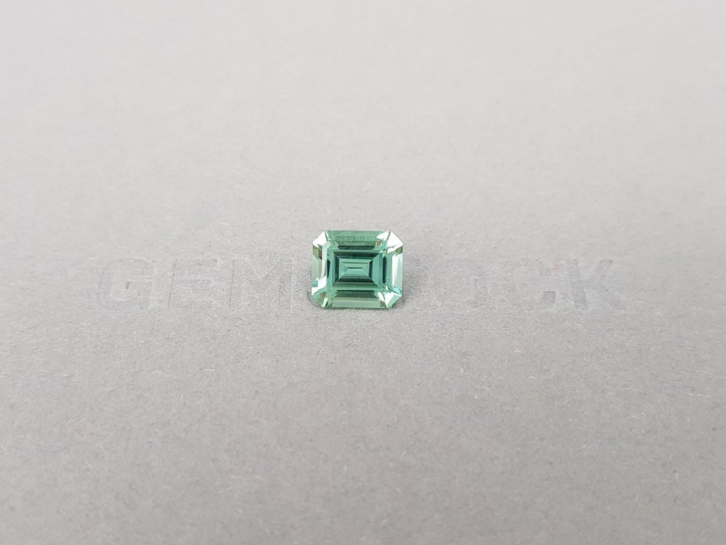 Mint green tourmaline 2.12 carats in emerald cut, Nigeria Image №1