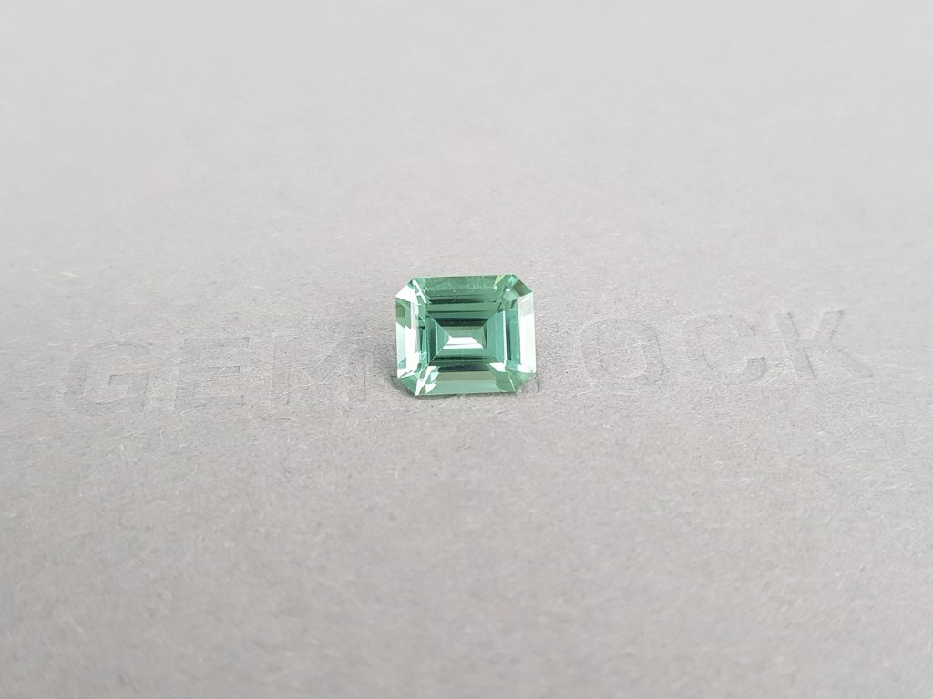 Mint green tourmaline 2.12 carats in emerald cut, Nigeria Image №2