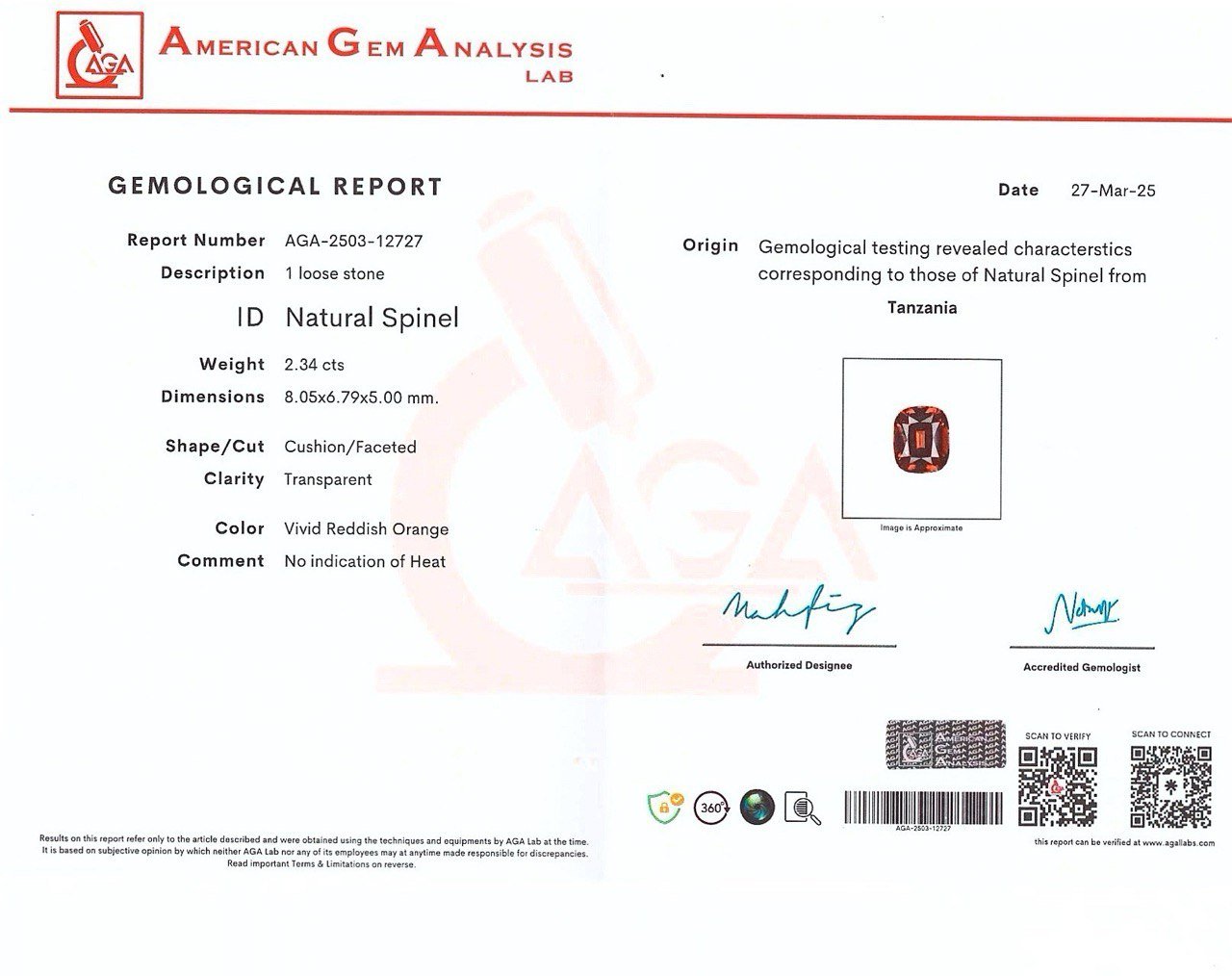 Mahenge-spinell rot-rosa im kissenschliff 2.34 carats, Tansania   Image №6