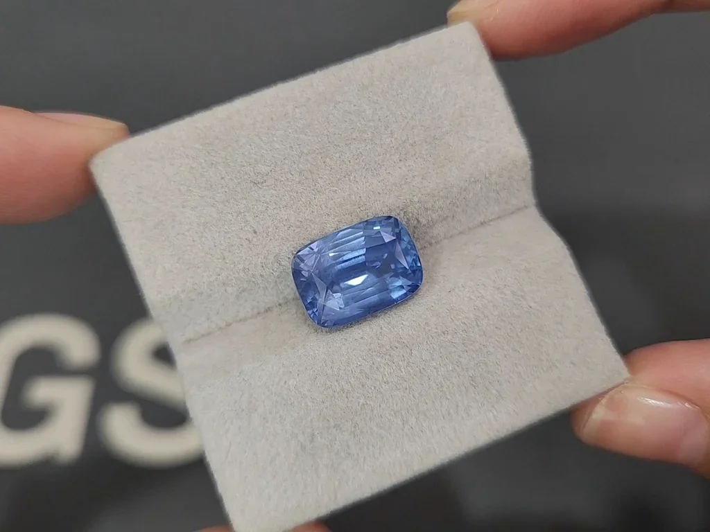 Zafiro azul de talla cojín sin calentar de 7,51 quilates, Sri Lanka Image №4