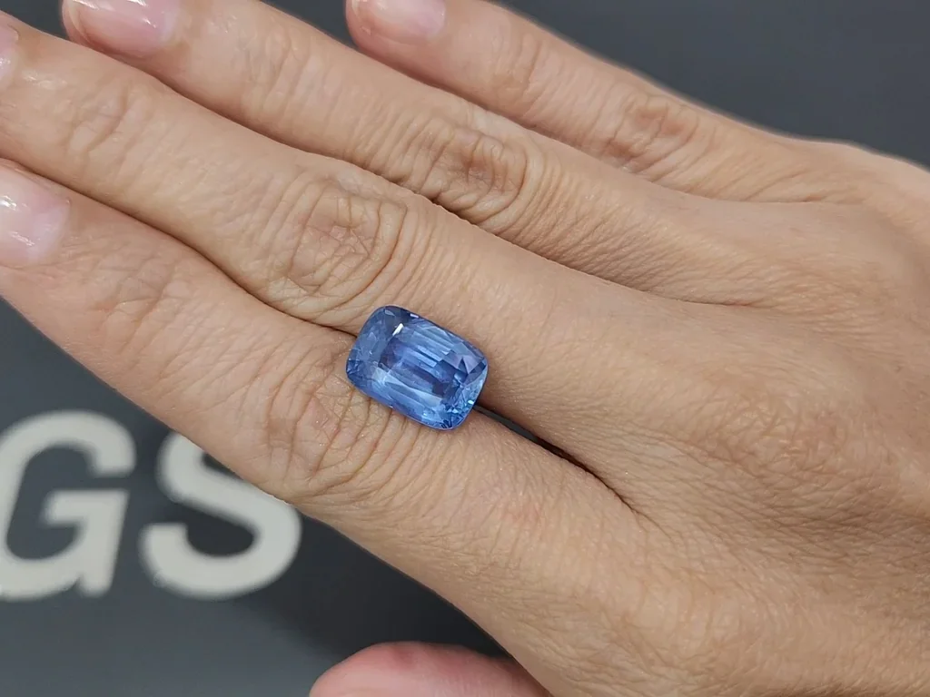 Zafiro azul de talla cojín sin calentar de 7,51 quilates, Sri Lanka Image №2