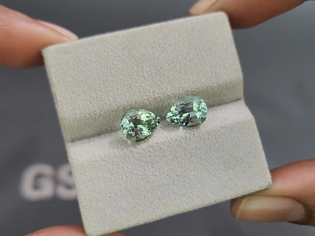 Paar birnenförmig geschliffene aquamarine 3,25 karat, Mosambik Image №4