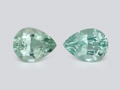 Paar birnenförmig geschliffene aquamarine 3,25 karat, Mosambik photo