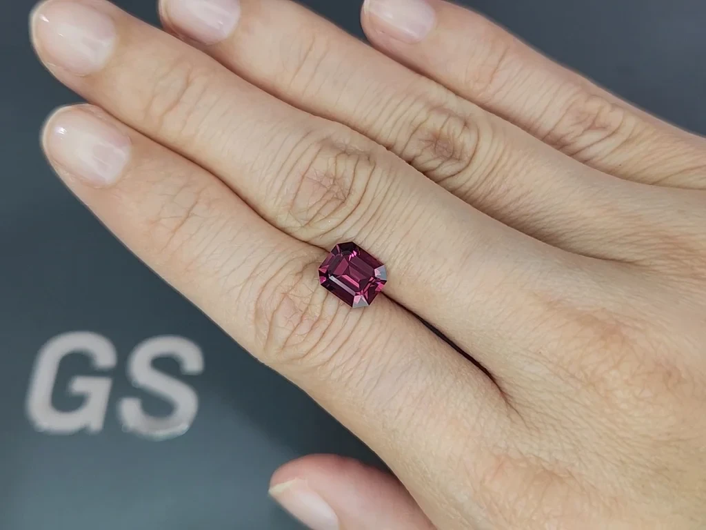 Purple garnet rhodolite octagon cut 2.41 carats, Tanzania Image №2