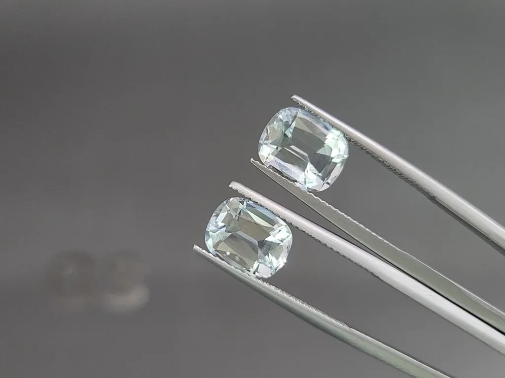 Set of aquamarines cushion cut 8.95 carats, Madagascar Image №4