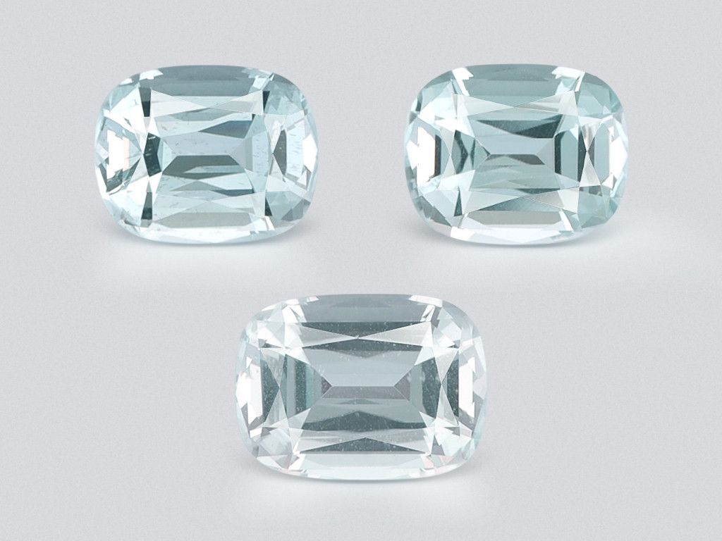 Set of aquamarines cushion cut 8.95 carats, Madagascar Image №1