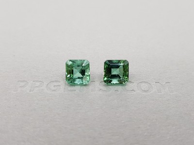 Pair of emerald cut verdelites 3.23 ct, Afghanistan photo