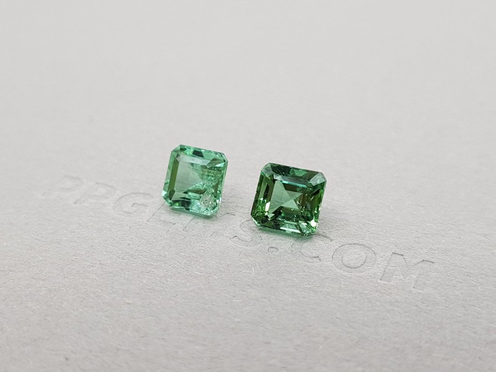 Pair of emerald cut verdelites 3.23 ct, Afghanistan Image №3