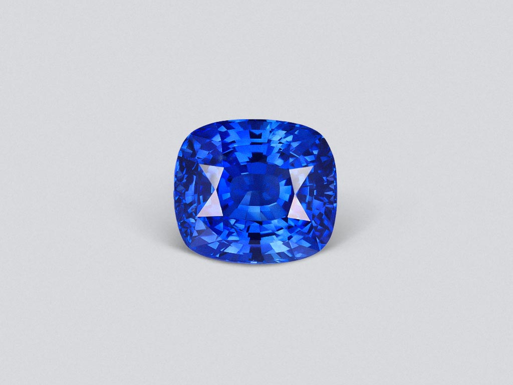 Unique blue sapphire of rare Peacock or Electric Blue color in cushion cut 9.28 ct, Sri Lanka Image №1