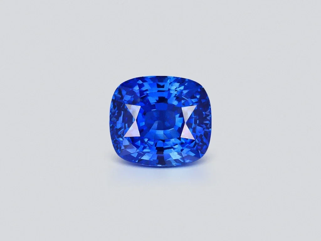 Einzigartiger blauer Saphir der seltenen Farbe Pfauenblau, Kissenschliff, 9,28 Karat, Sri Lanka Image №6