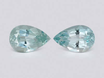 Paar birnenförmig geschliffene aquamarine 6,91 karat, Mosambik photo