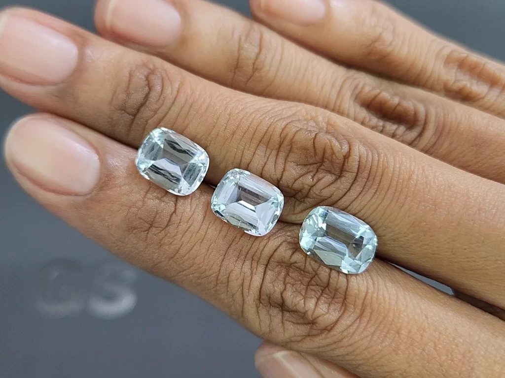 Set of aquamarines cushion cut 8.39 carats, Madagascar Image №2
