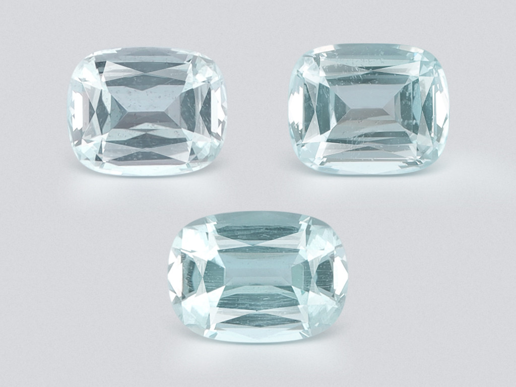 Set of aquamarines cushion cut 8.39 carats, Madagascar Image №1