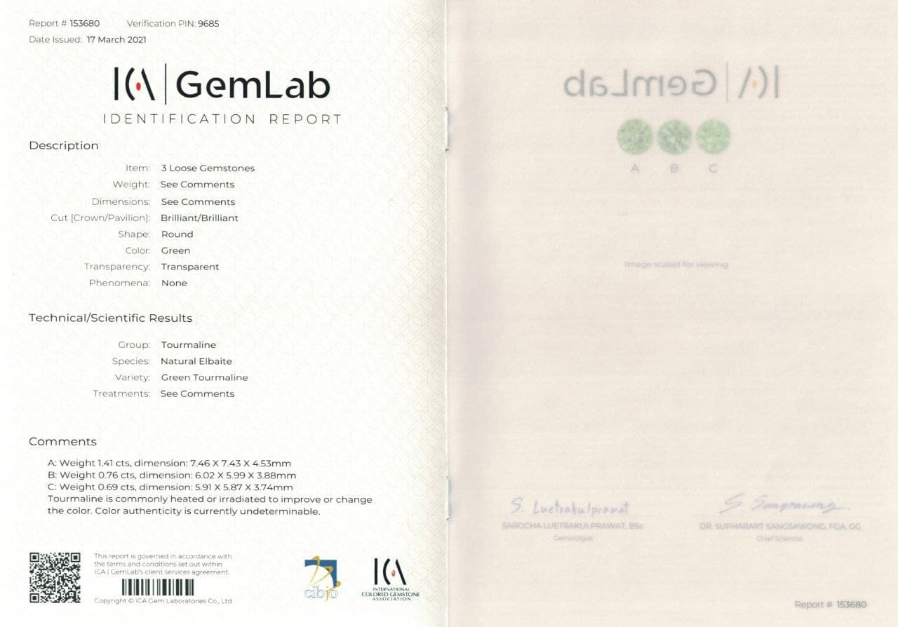 Conjunto de turmalinas nuevas de 2,86 quilates, Afganistán Image №5