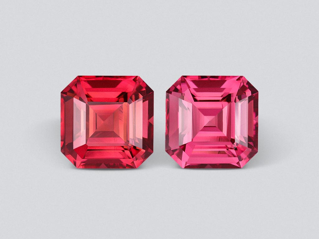 Pair of asscher-cut pink tourmalines 7.83 ct from Nigeria  Image №1