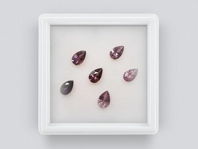 Lot de saphirs calibrés 6x4 mm taille poire 2,54 carats /6 pcs photo