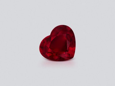 Unheated ruby Pigeon Blood heart shape 2.17 carats, Mozambique photo