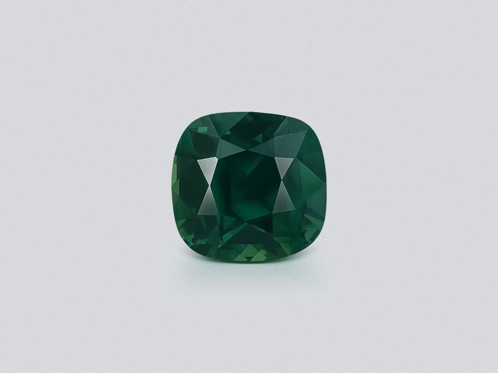 Zafiro verde azulado de talla cojín sin calentar de 1,50 quilates, Madagascar Image №1