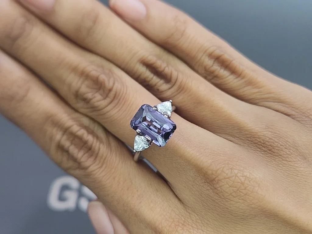 Purple spinel cushion cut 5.04 carats,Tanzania Image №5