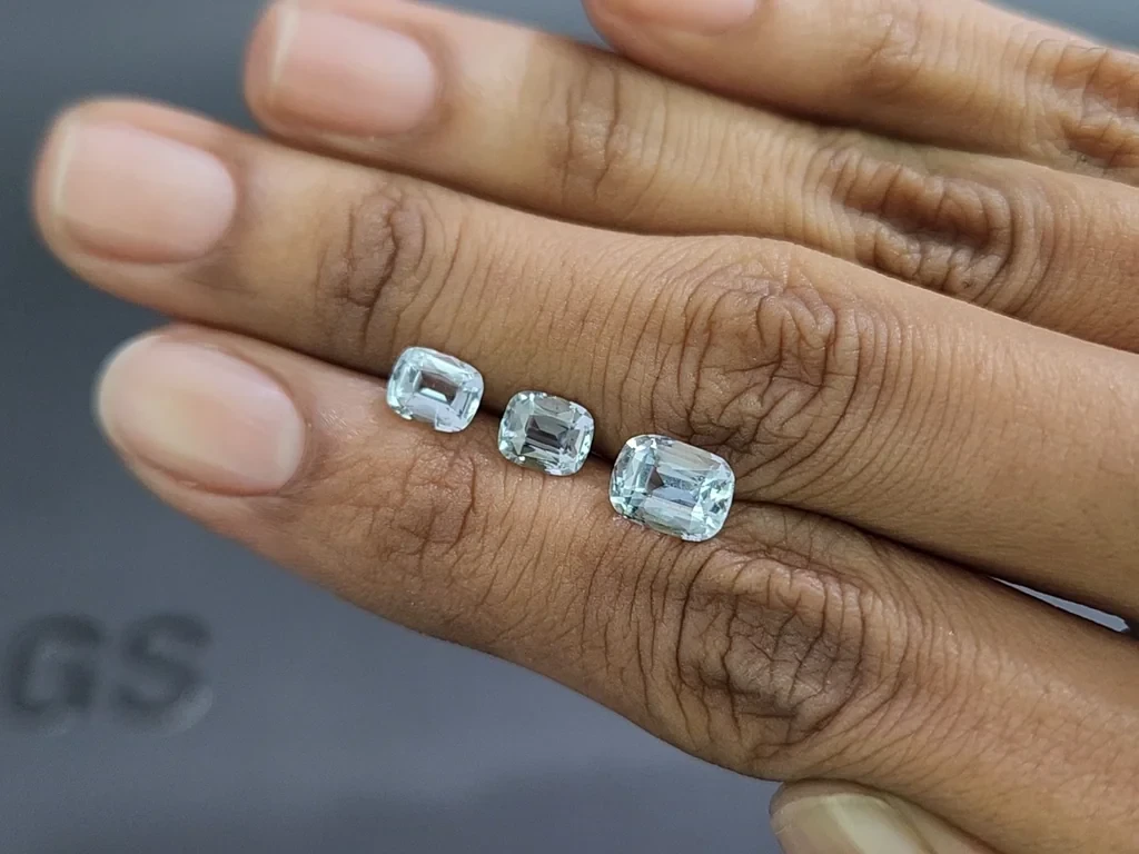 Set of aquamarines cushion cut 2.89 carats, Madagascar Image №2