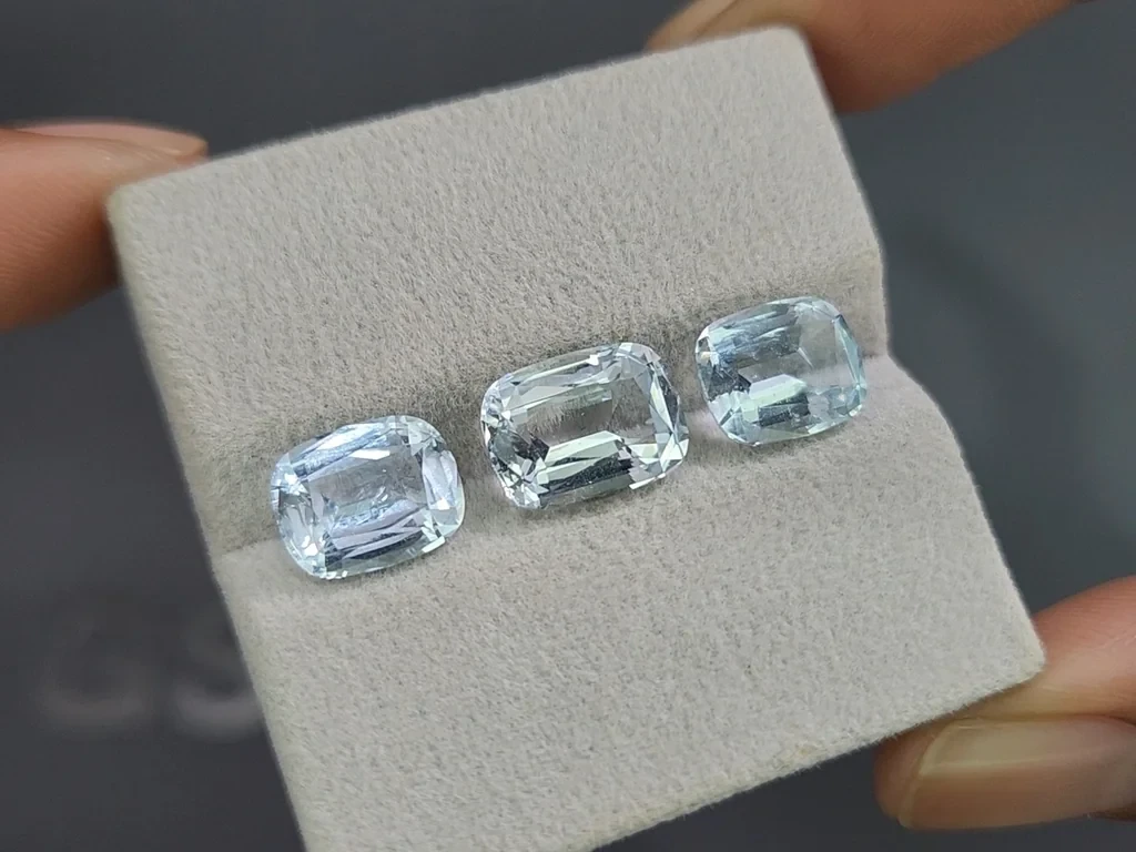 Set of aquamarines cushion cut 8.33 carats, Madagascar Image №5