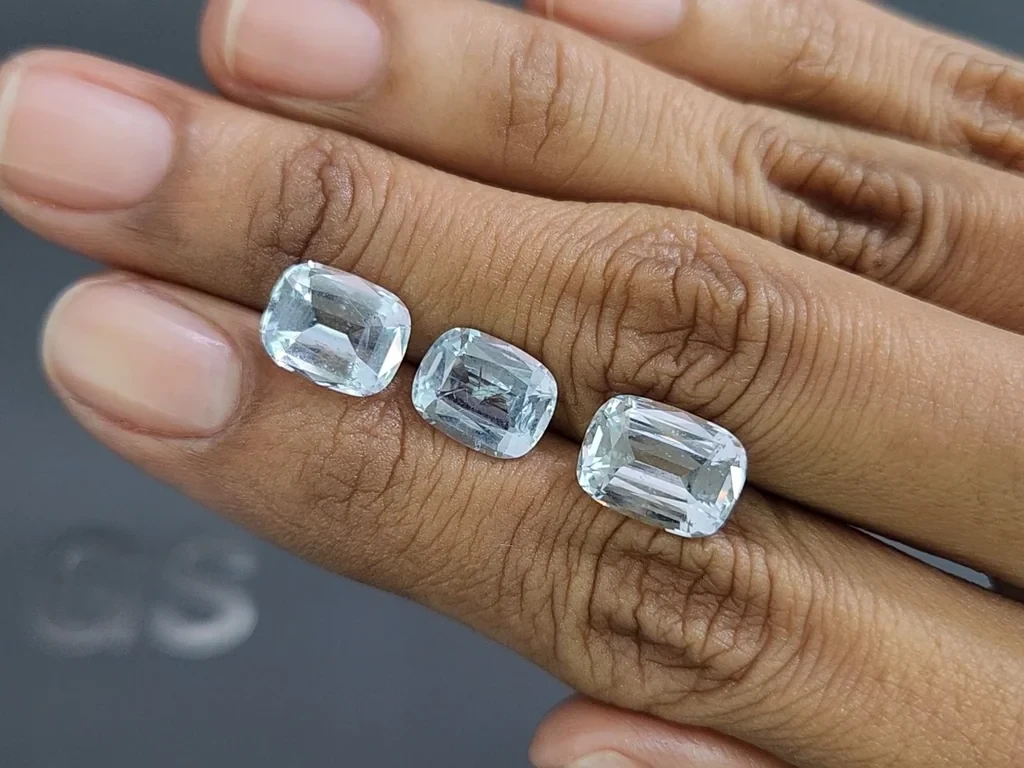 Set of aquamarines cushion cut 8.33 carats, Madagascar Image №2