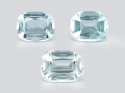 Set of aquamarines cushion cut 8.33 carats, Madagascar photo