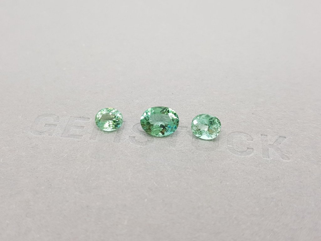 Set of blue-green tourmalines 2.22 ct, Afghanistan Image №3