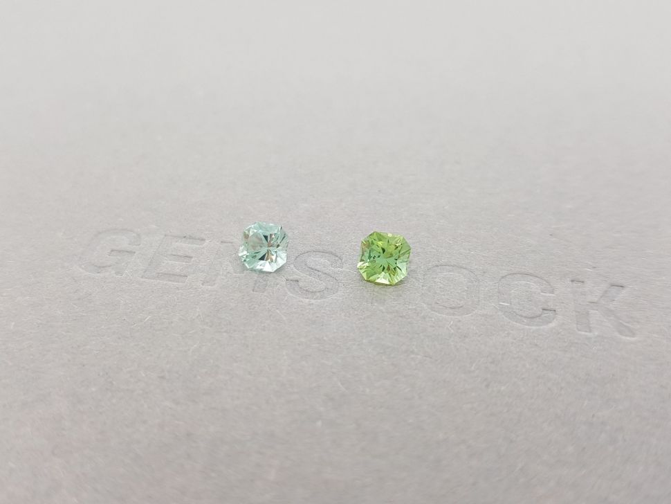 Contrasting pair of radiant cut tourmalines 0.85 ct Image №2