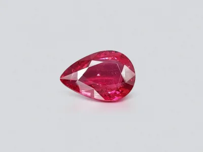 Vibrant vivid red Mahenge pear cut spinel 10.72 ct, Tanzania photo