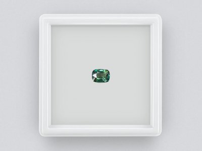 Saphir bleu sarcelle taille coussin non chauffé 1,17 ct, Madagascar photo