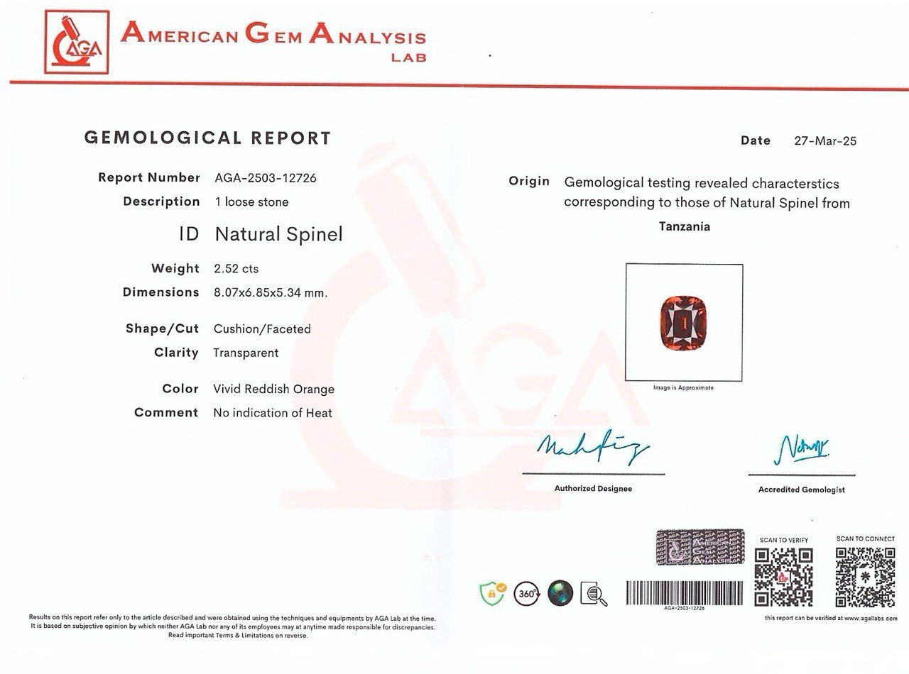 Leuchtend spinell  Mahenge rosaroter im kissenschliff 2,52 carats, Tansania Image №6