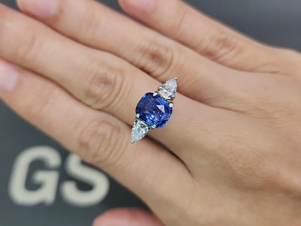 Zafiro azul de talla cojín de 3,04 quilates, Sri Lanka Image №5