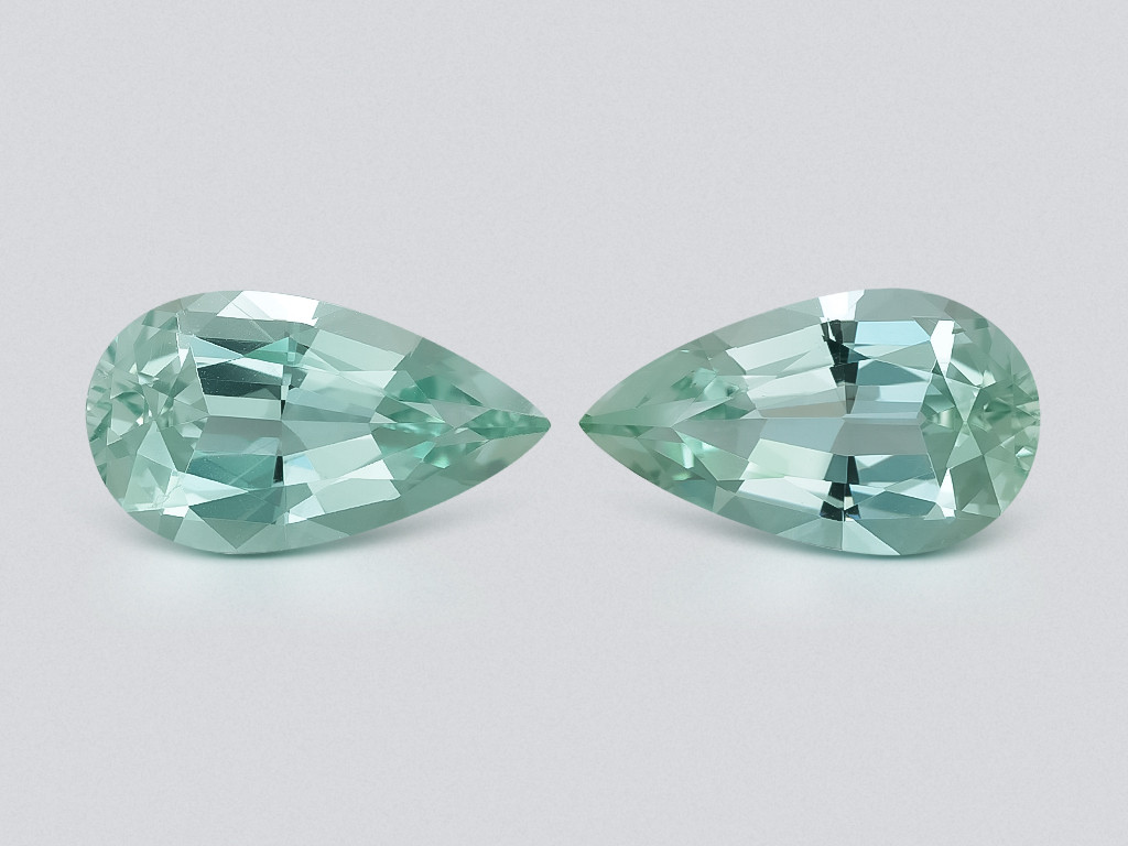 Paar birnenförmig geschliffene aquamarine 10,99 karat, Mosambik Image №1