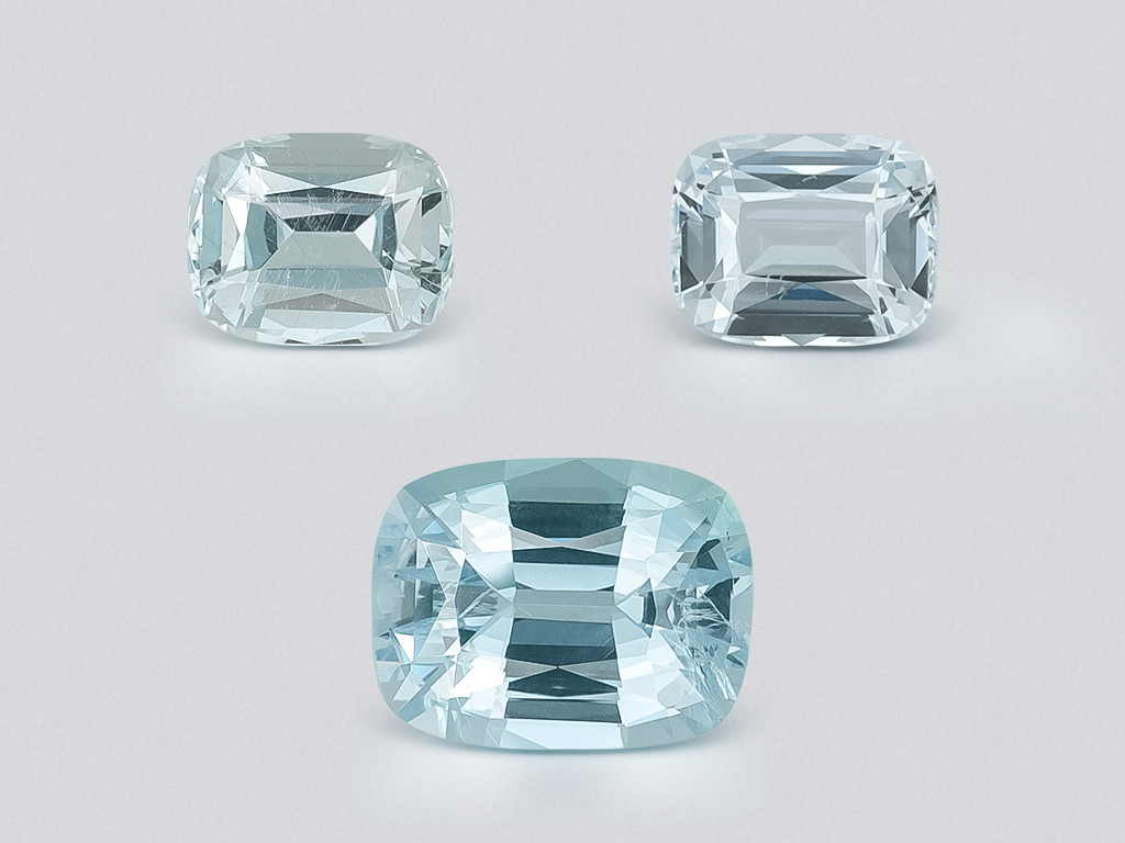 Ensemble aigues-marines taille coussin, 2,60 carats, Madagascar Image №1