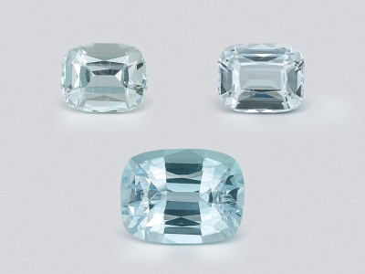 Ensemble aigues-marines taille coussin, 2,60 carats, Madagascar photo