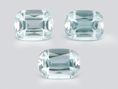 Set of aquamarines cushion cut  6.37 carats, Madagascar photo