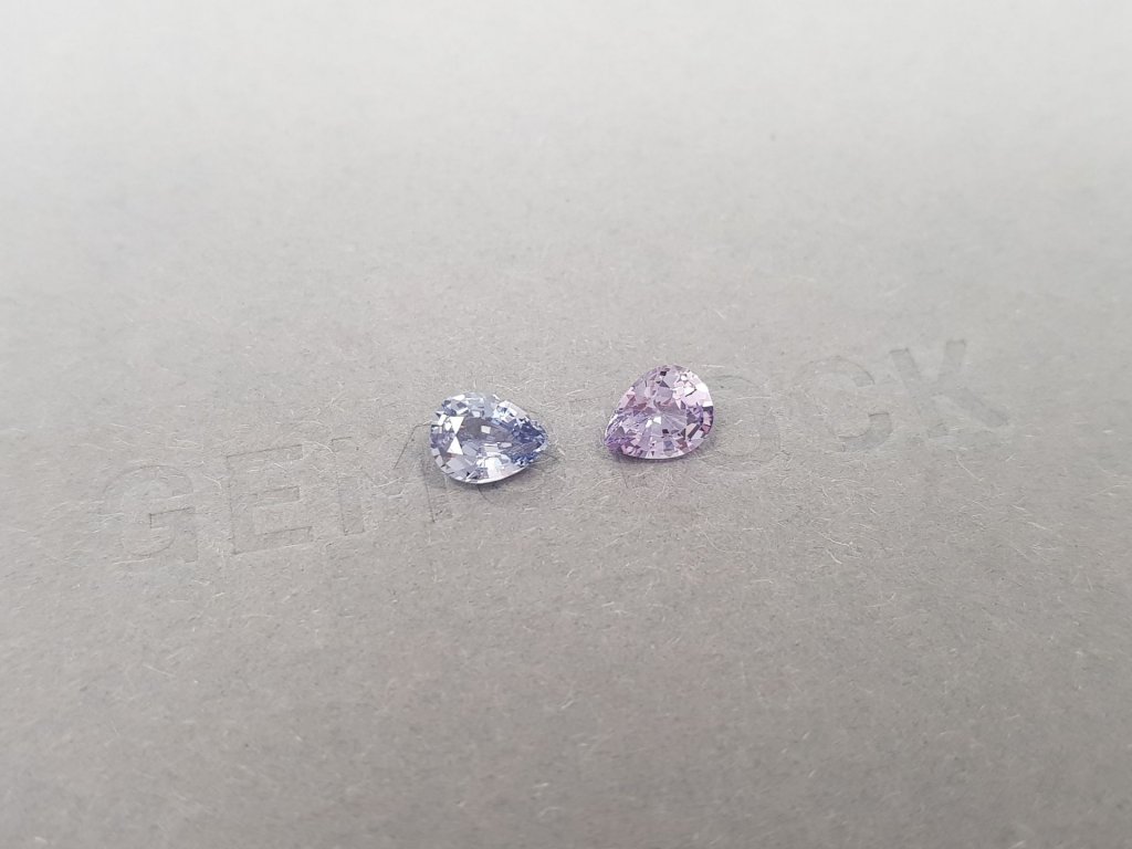 Pair of unheated lavender sapphire and pear cut spinel 1.56 ct Image №2
