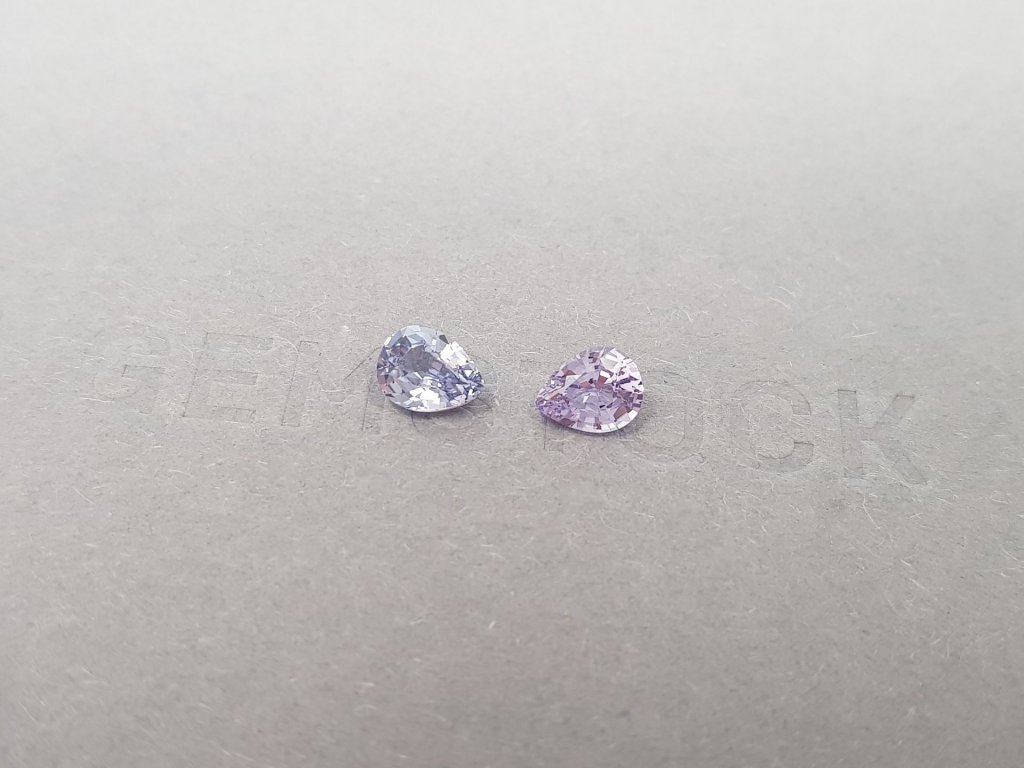 Pair of unheated lavender sapphire and pear cut spinel 1.56 ct Image №3