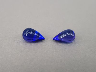 Pair of vivid blue tanzanites in fancy cut 26.14 ct photo