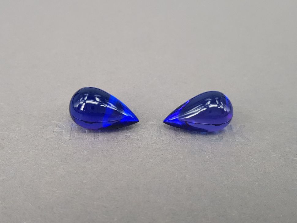 Pair of vivid blue tanzanites in fancy cut 26.14 ct Image №1