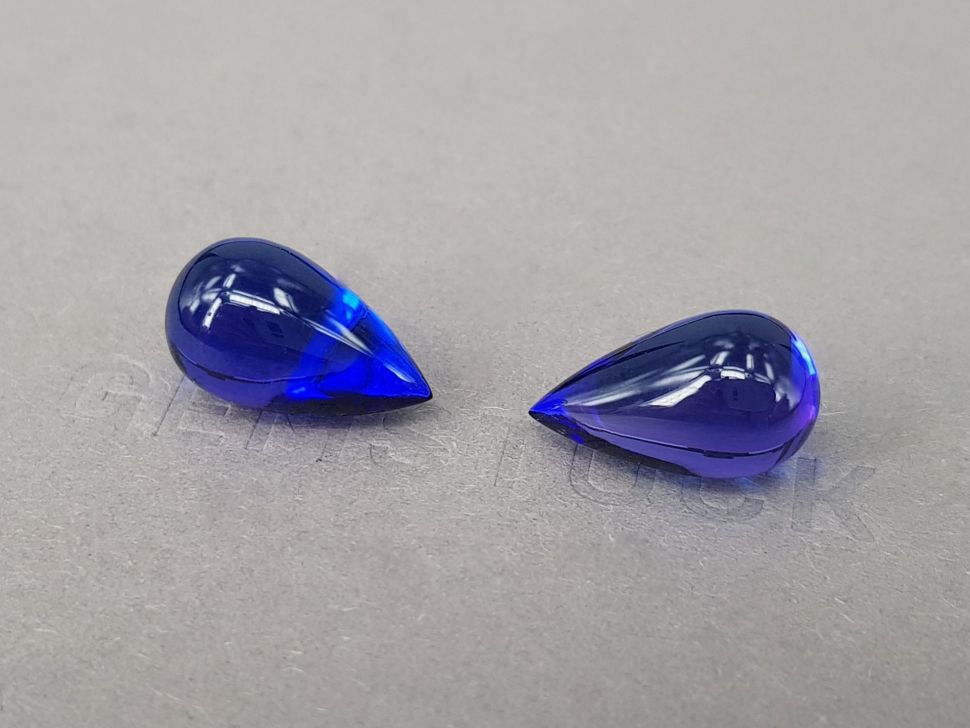 Pair of vivid blue tanzanites in fancy cut 26.14 ct Image №3