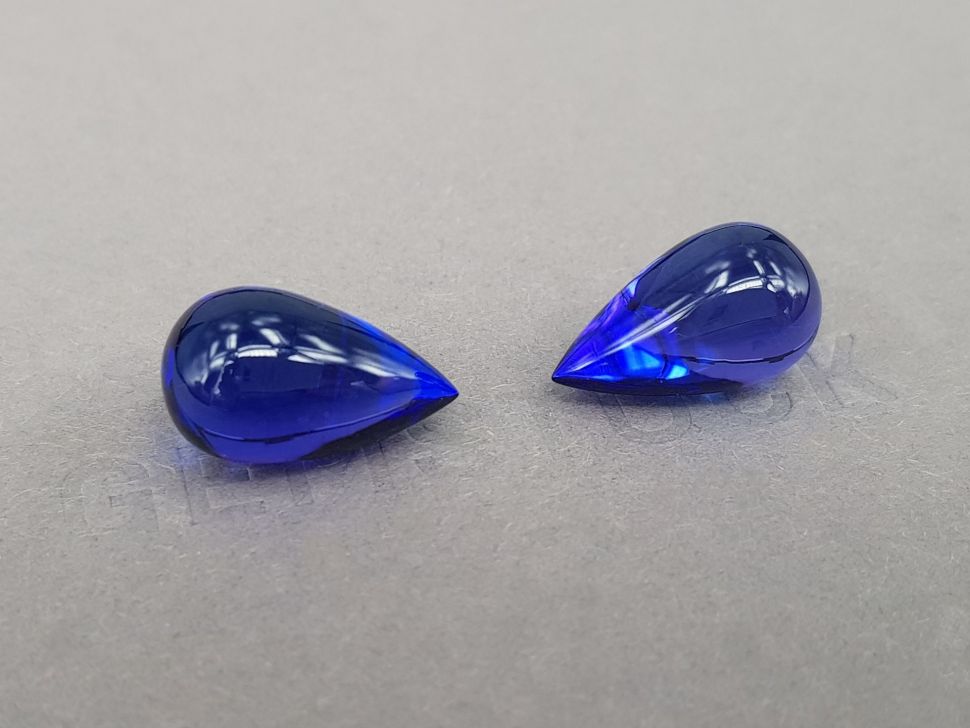 Pair of vivid blue tanzanites in fancy cut 26.14 ct Image №2