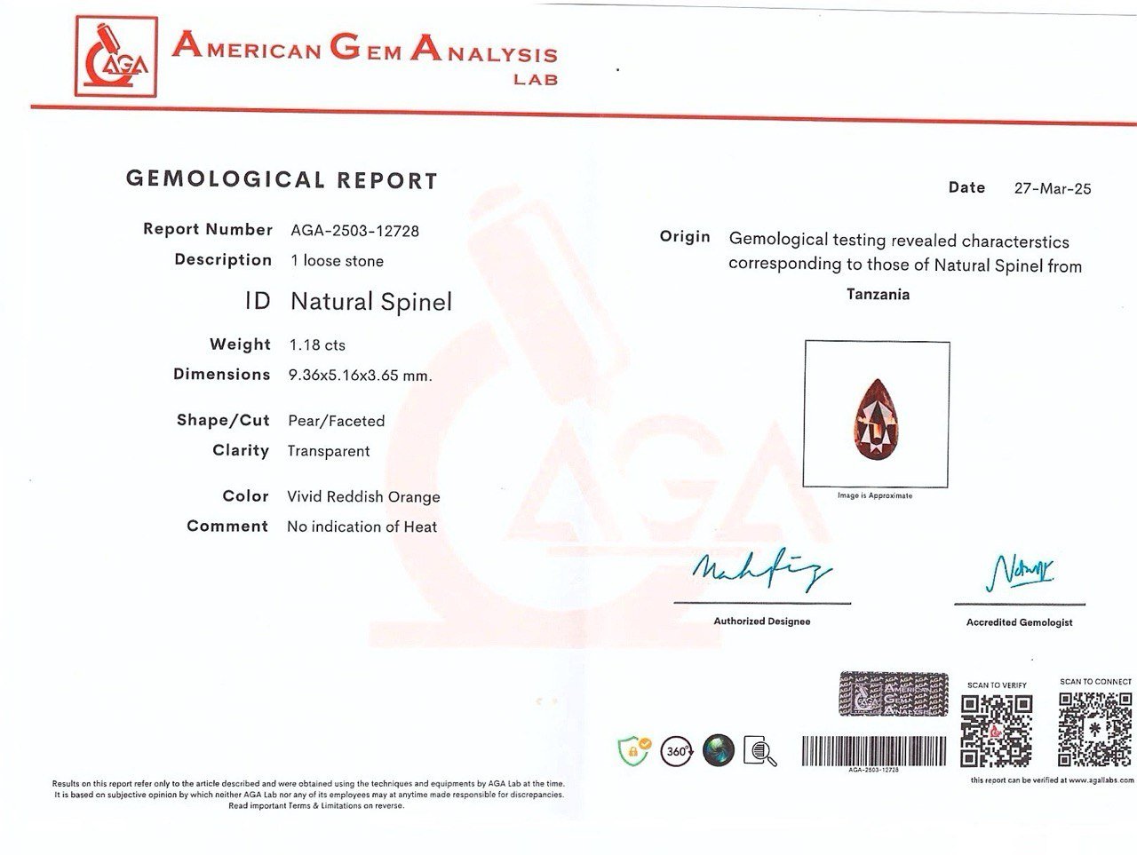 Spinel  Mahenge Vibrant pink red pear cut 1.18 carats,Tanzania Image №6