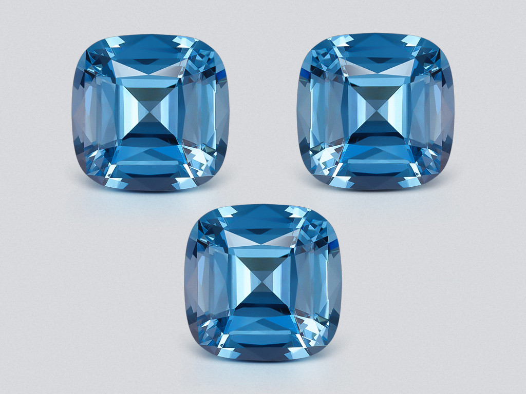 Ensemble de topazes bleu ciel taille coussin haute précision 47,99 carats, Madagascar Image №1