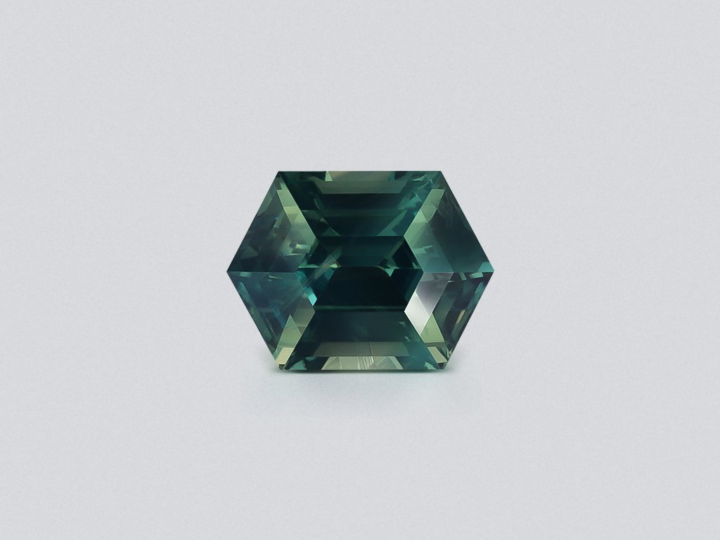Zafiro verde azulado de talla hexagonal de 1,20 ct, Madagascar Image №1